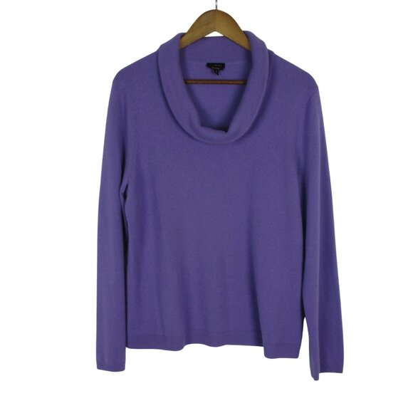 Talbots Sweater Pure Cashmere Purple XL Womens Long Sleeve Knit Luxury $169 - Picture 1 of 7